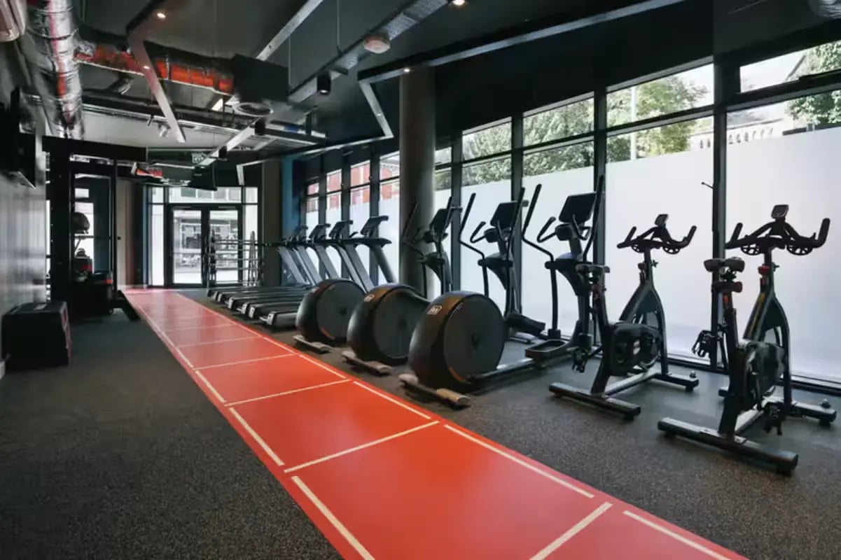Treadmills ellipticals bikes gym area at Windsor House in Cardiff Student Accommodation