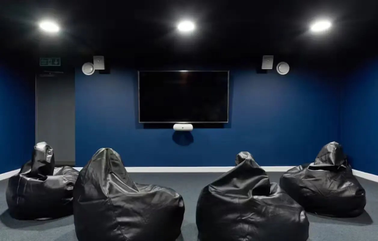 Bean bags and television entertainment room at The Elements in Sheffield Student Accommodation