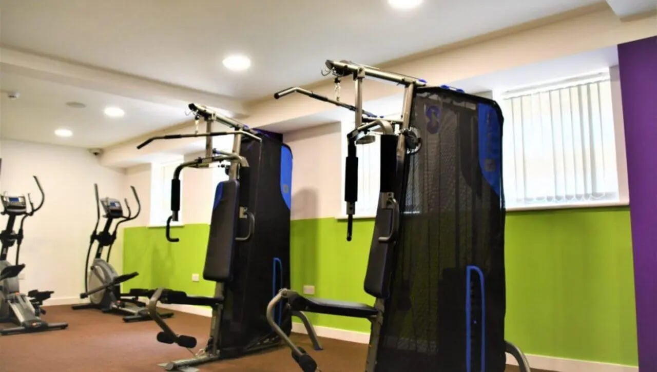 Gym equipment and exercise machines playing area at Tudor Studios in Leicester Student Accommodation