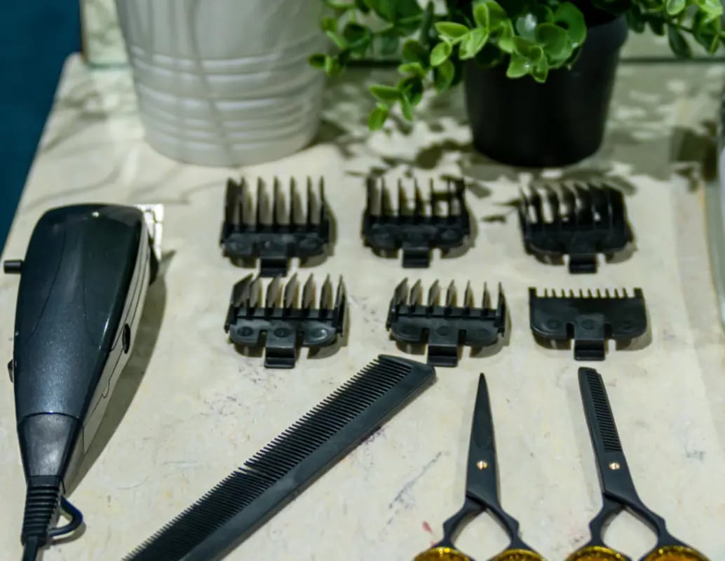 Clippers combs and scissors personal grooming tools at Gravity in Lincoln Student Accommodation