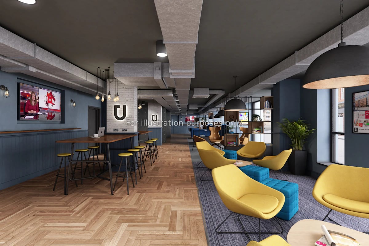 Bar area with TV and lounge seating Living room at Clyde Court in Glasgow Student Accommodation