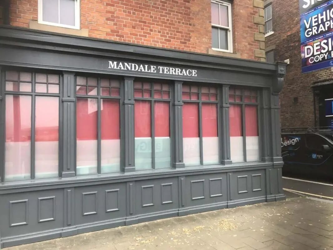 Mandale Terrace building with large windows exterior at Mandale Terrace in Stockton-On-Tees Student Accommodation
