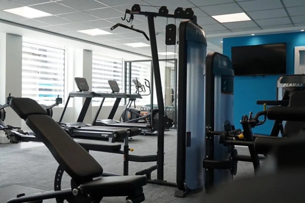 Gym equipment treadmills and weight machines gym at Albert Court in Liverpool Student Accommodation
