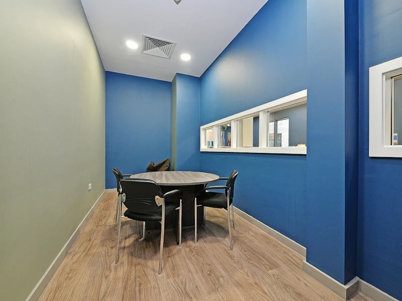 Round table with four chairs study area at Fontenoy Apartments in Liverpool Student Accommodation