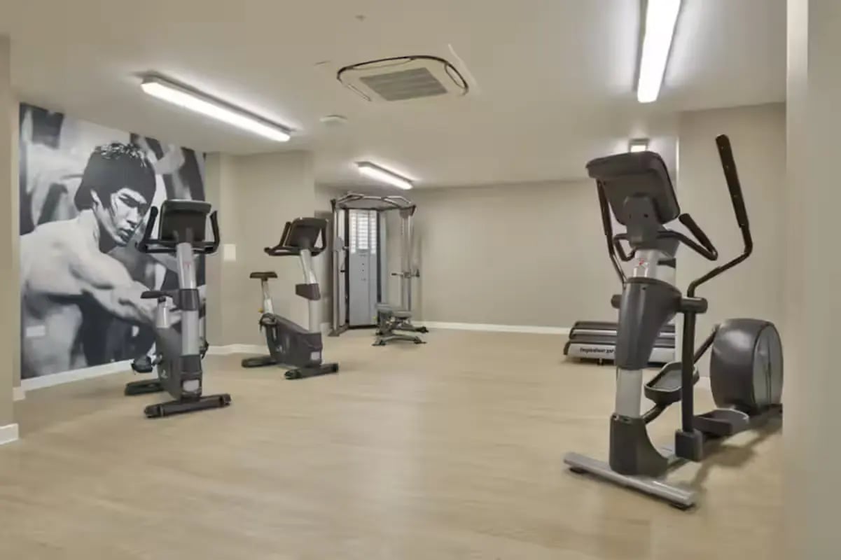 Cardio machines and weights gym area at James House in Bath Student Accommodation