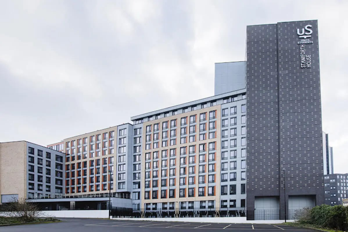 Modern student accommodation building exterior exterior at Staniforth House in Birmingham Student Accommodation