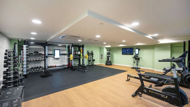 Dumbbells weights treadmills and rowing machines Gym at The Edge in Belfast Student Accommodation