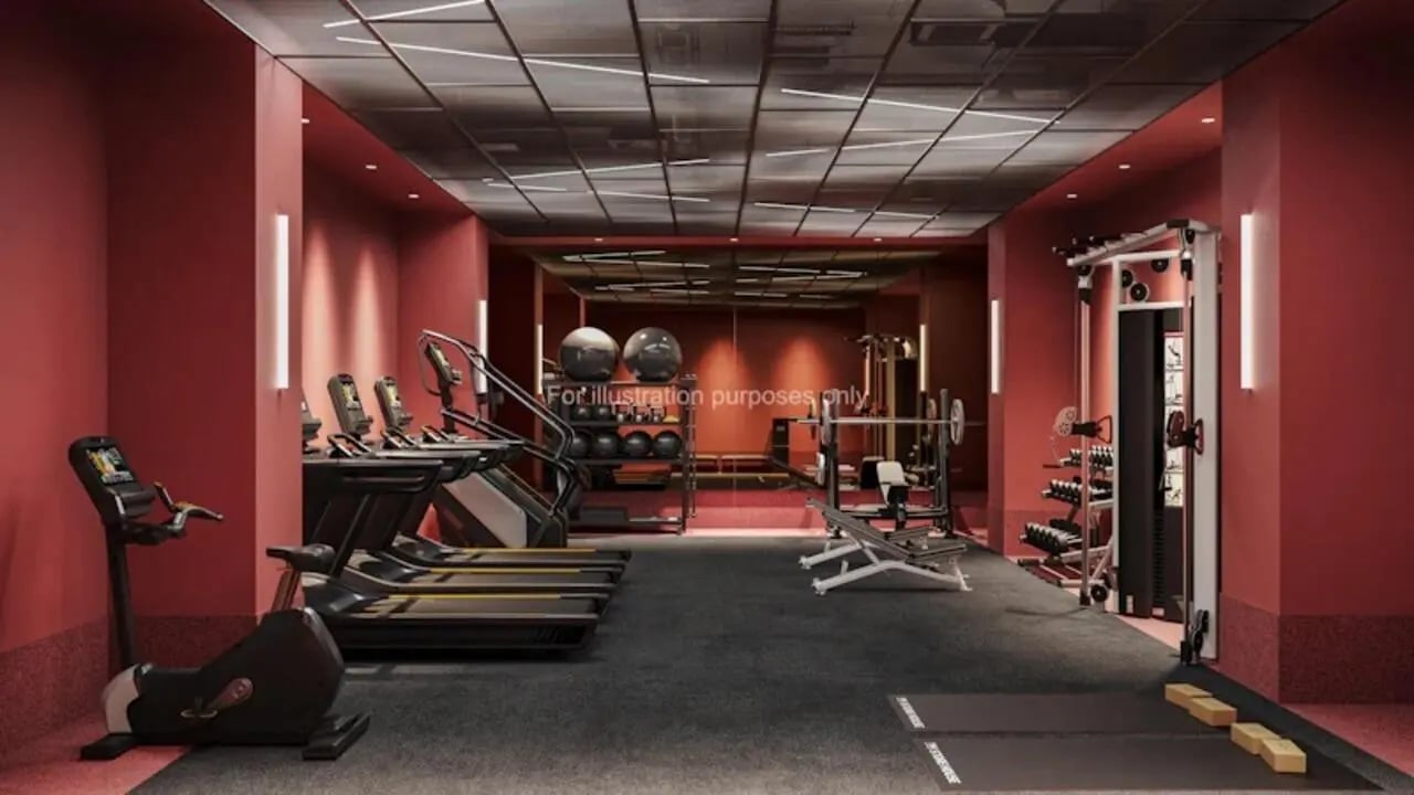 Treadmills bikes weights and cable machine gym room at The Store House in Leeds Student Accommodation