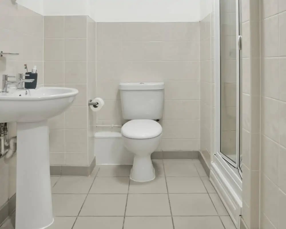 Sink toilet and shower cubicle bathroom at Sky Blue Point in Coventry Student Accommodation