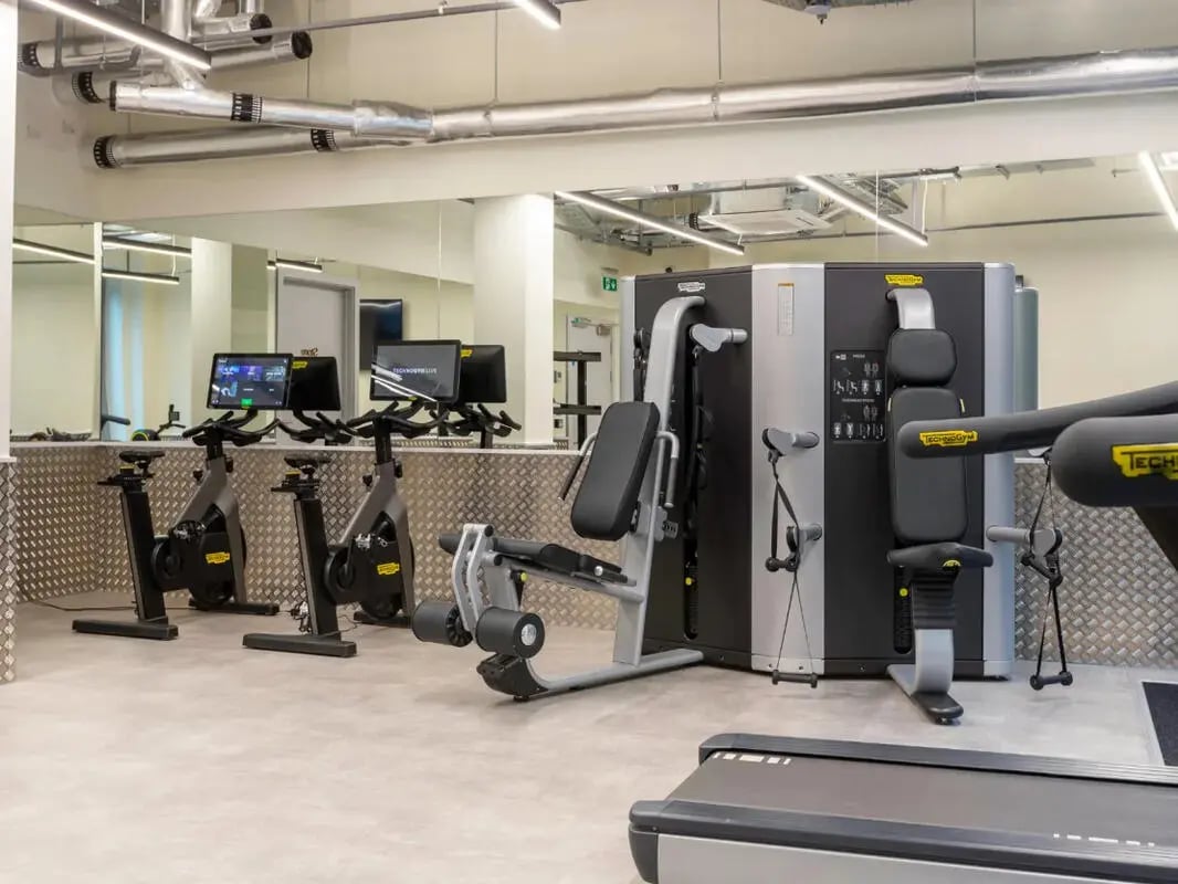 Exercise bikes weight machines treadmill Gym at Great Court in London Student Accommodation