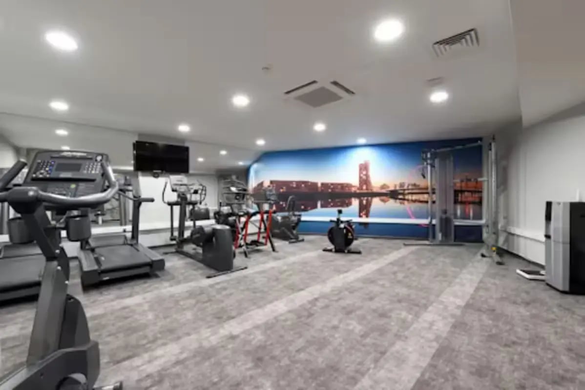 Gym with treadmills elliptical and stationary bike at Dobbie's Point in Glasgow Student Accommodation