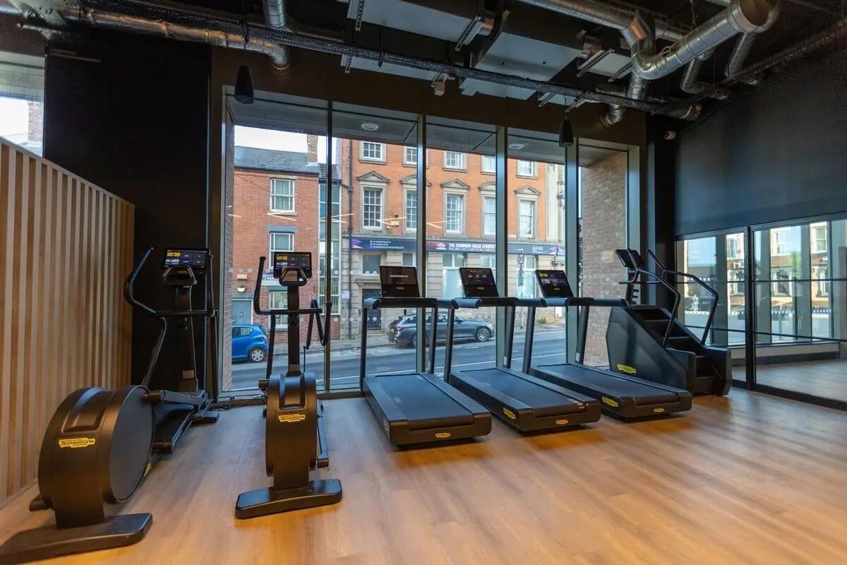 Treadmills stair climber elliptical exercise machines gym at Centre Court in Nottingham Student Accommodation