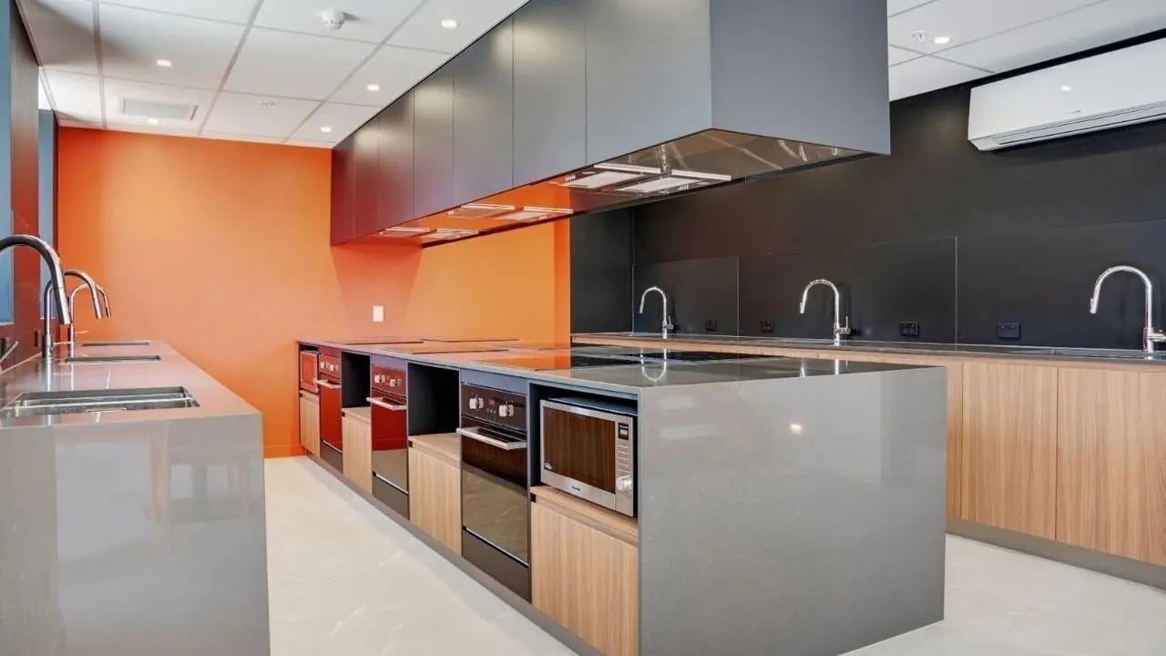 Multiple sinks ovens microwave and island kitchen at UniLodge Auckland Central in Auckland Student Accommodation