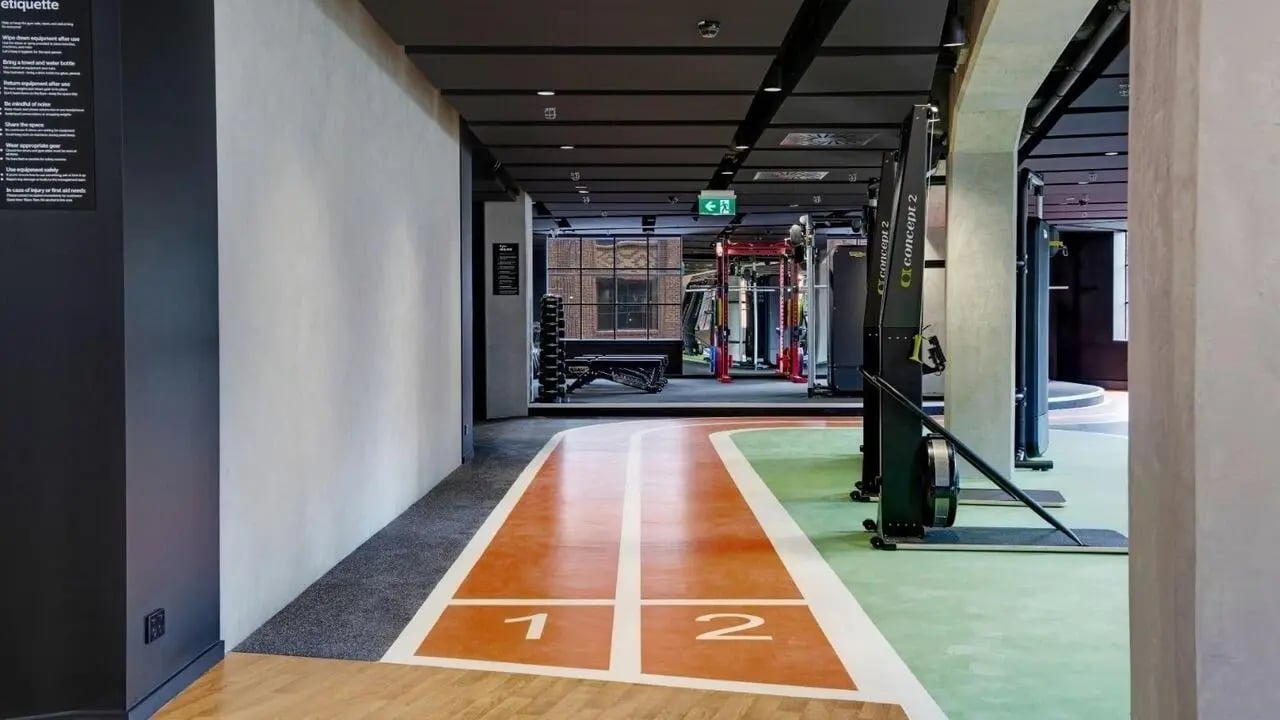 Running track and gym equipment fitness area at UniLodge Auckland Central in Auckland Student Accommodation
