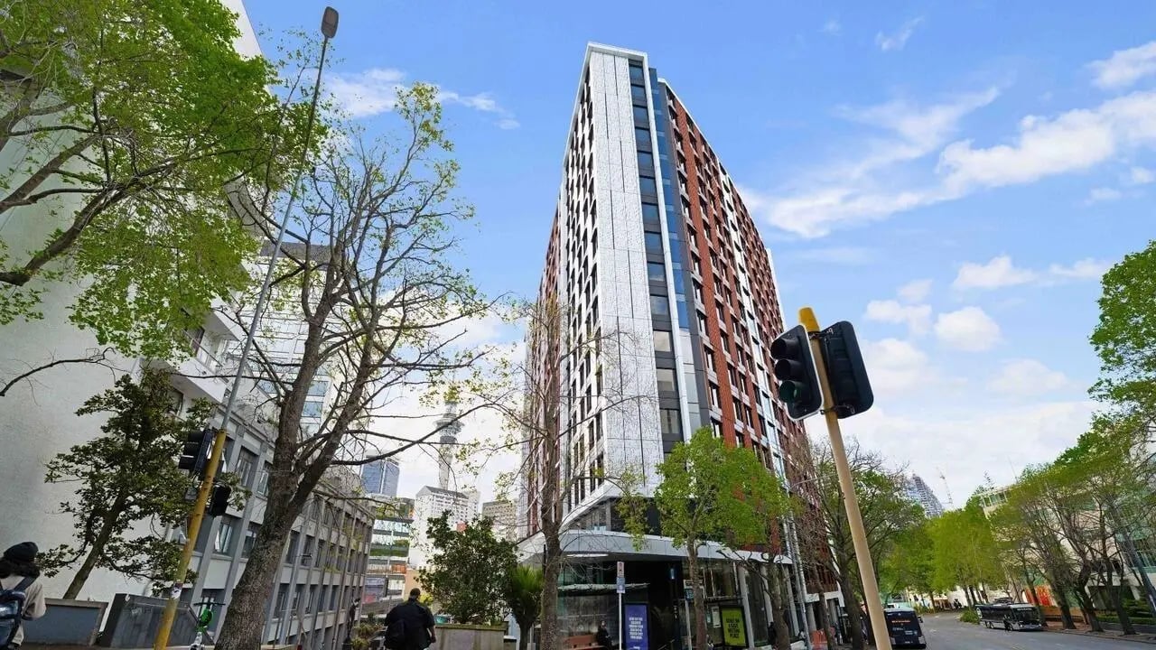 Modern student accommodation building exterior exterior at UniLodge Auckland Central in Auckland Student Accommodation