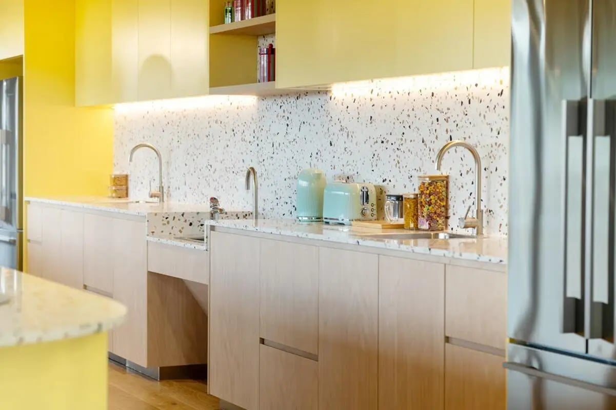 Modern kitchen with sinks toasters and appliances kitchen at Scape Kensington in Sydney Student Accommodation