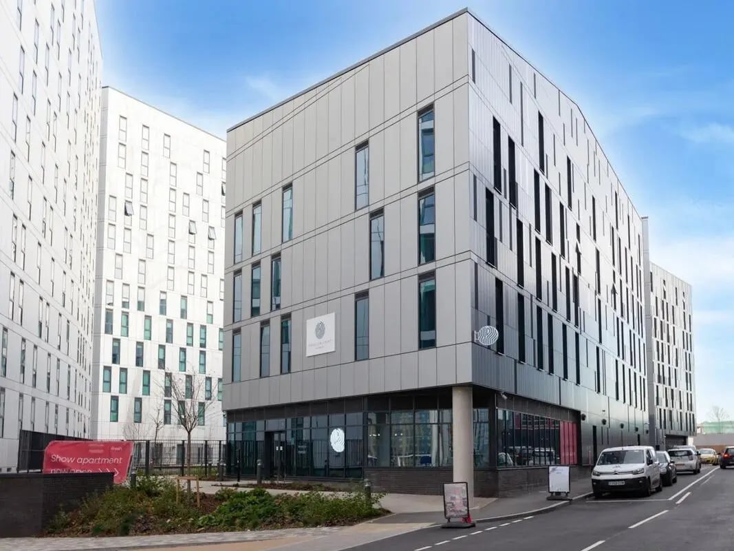 Modern student accommodation buildings exterior view exterior at Pavilion Court London in London Student Accommodation