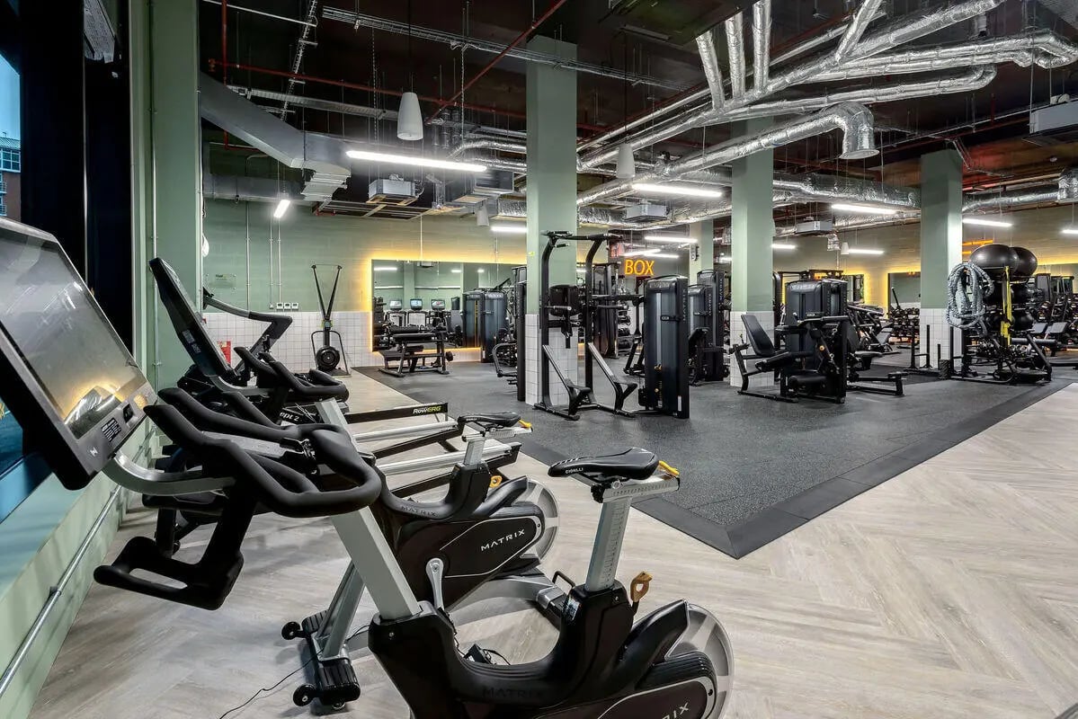 Gym equipment stationary bikes and weight machines gym at True Nottingham in Nottingham Student Accommodation