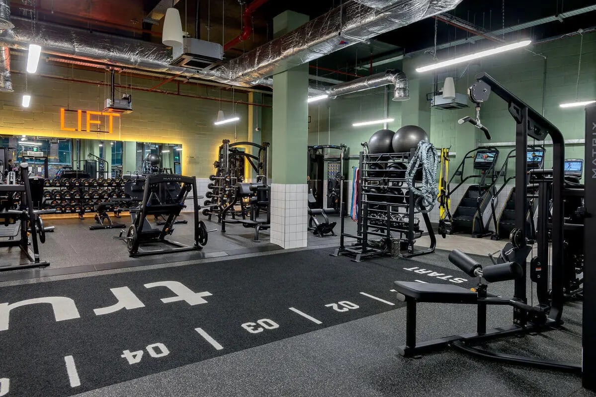 Weights machines exercise balls and equipment gym at True Nottingham in Nottingham Student Accommodation
