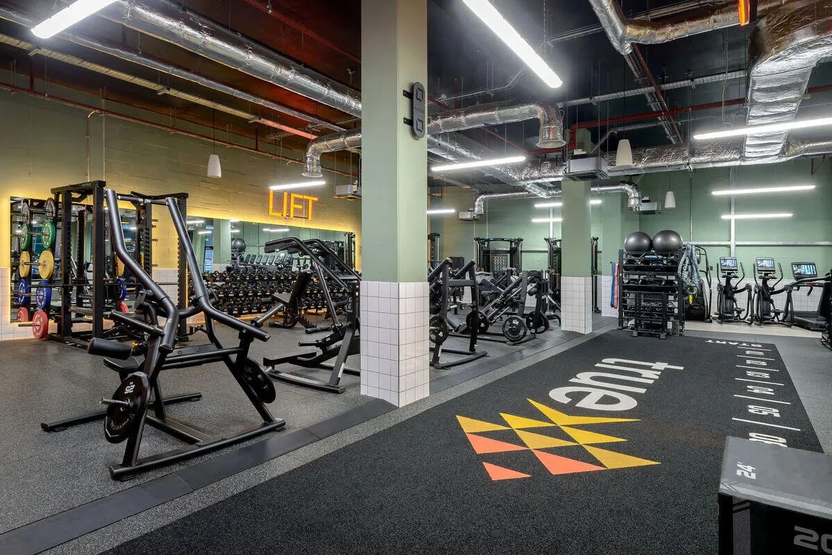 Weight machines and exercise equipment gym fitness area at True Nottingham in Nottingham Student Accommodation