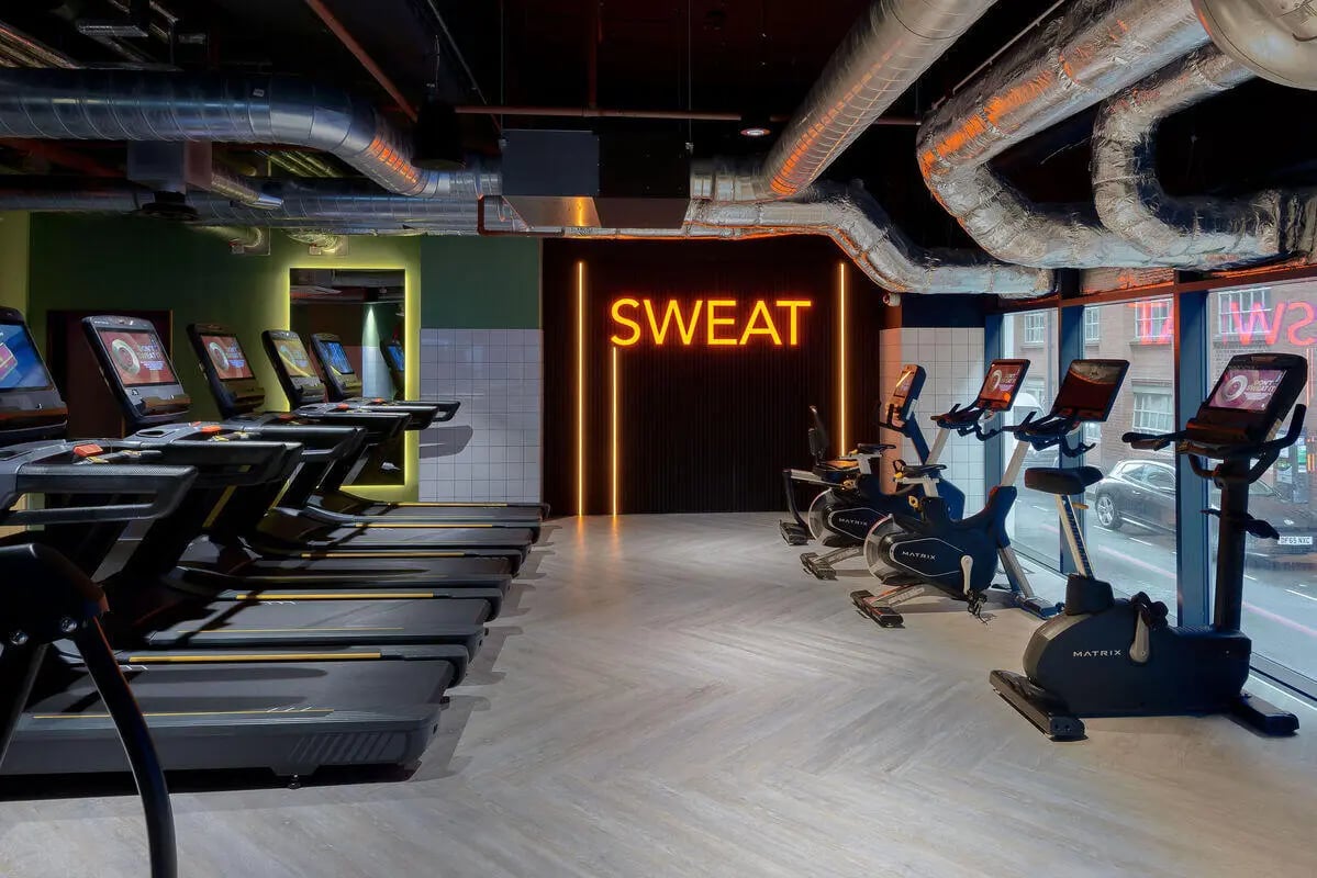 Treadmills and stationary bikes gym area at True Leicester in Leicester Student Accommodation