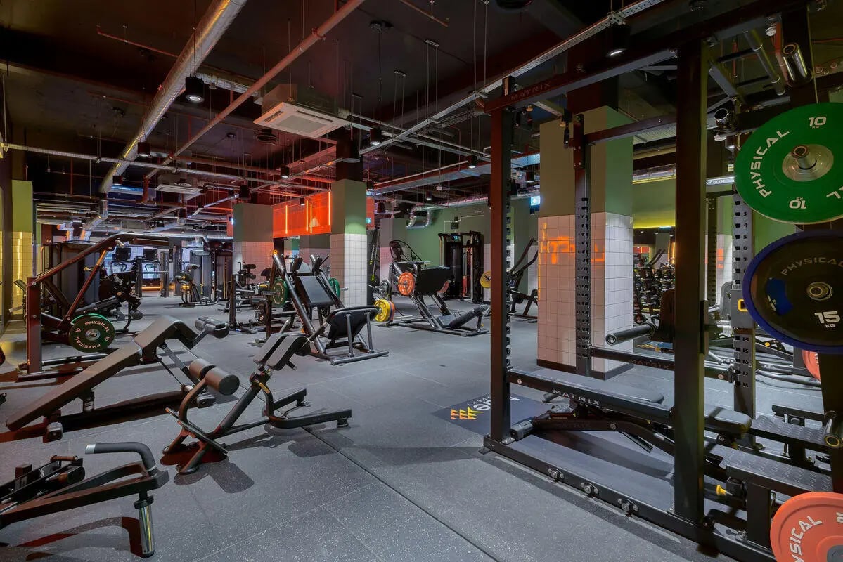 Weight machines and benches gym area at True Leicester in Leicester Student Accommodation