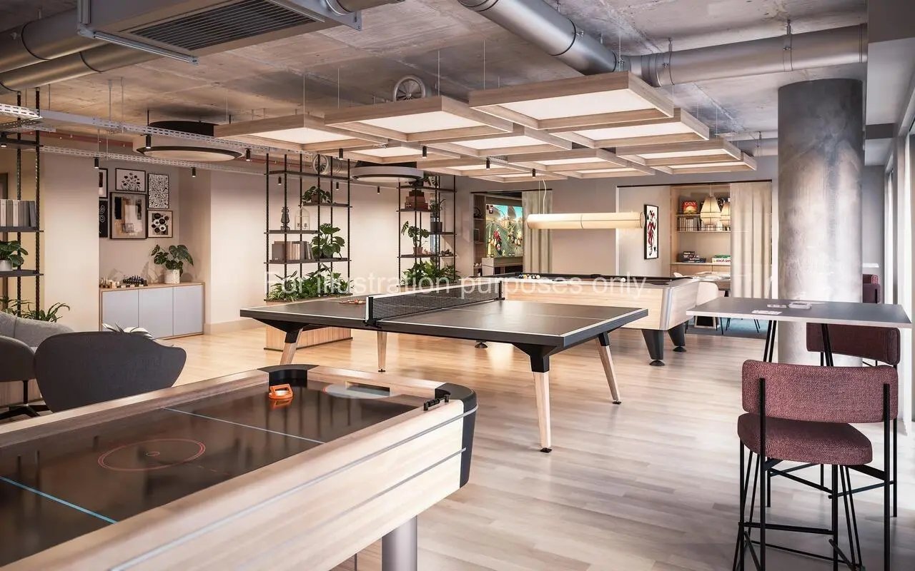 Air hockey table ping pong table pool table gaming area at Broadway Studios in Glasgow Student Accommodation