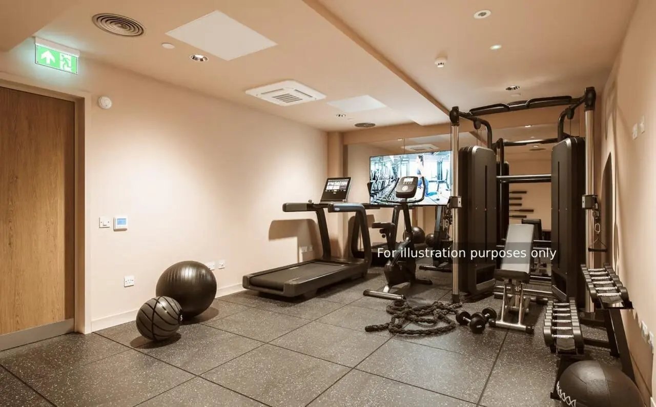 Treadmill exercise bike weights gym balls gym Playing area at Straits Place in Edinburgh Student Accommodation