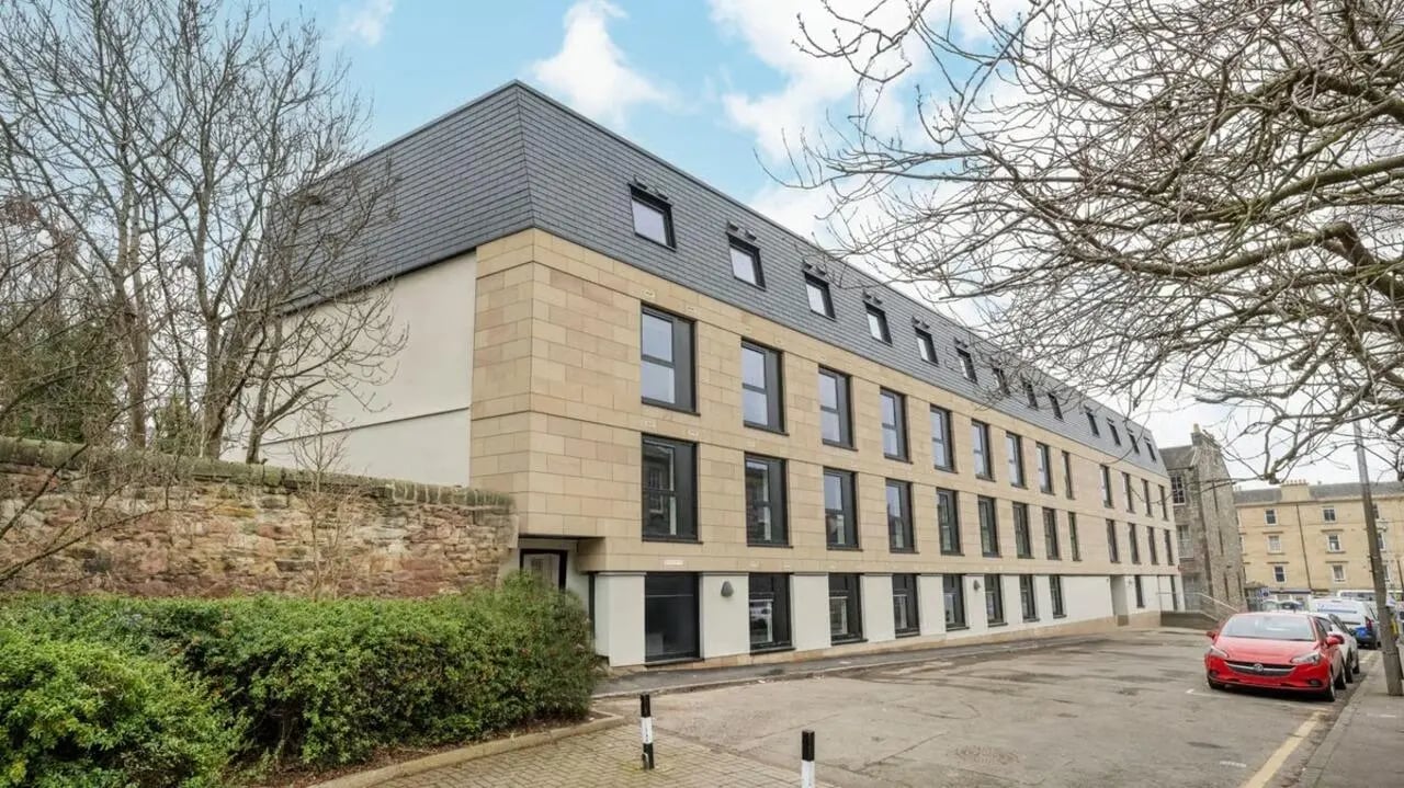 Modern building with many windows exterior at Straits Place in Edinburgh Student Accommodation