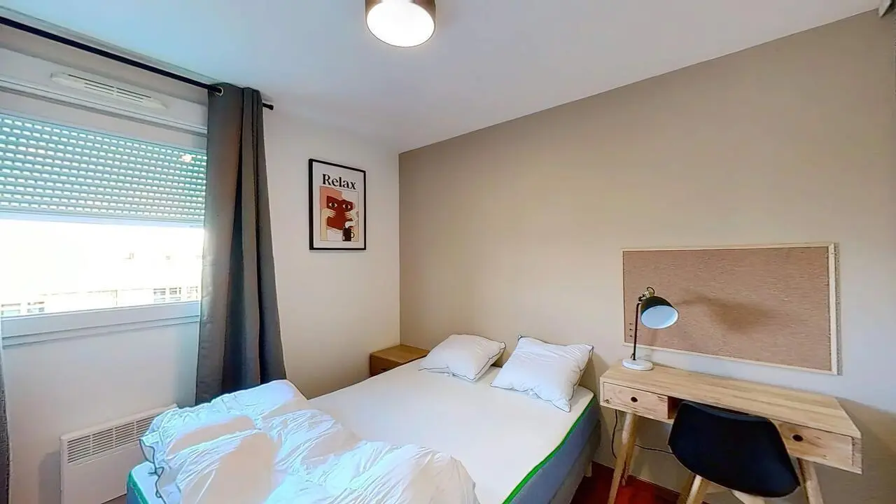 Bright double bedroom near Saint-Jean train station